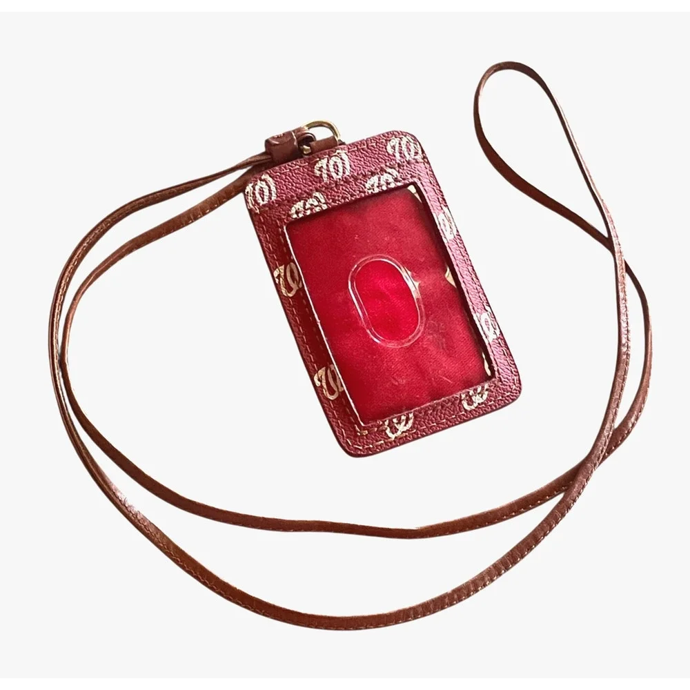 DOONEY & BOURKE Washington Nationals Lanyard Red Pebbled Leather ID Badge Holder
